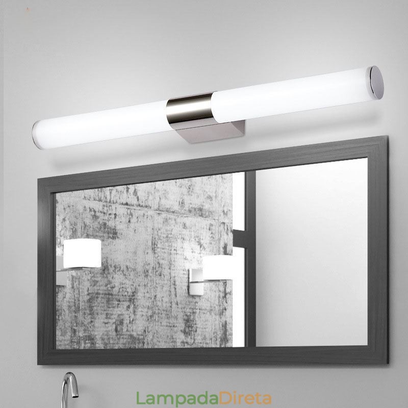 Espelho de luz de aço inoxidável moderno lâmpada de parede luzes de banheiro arandela