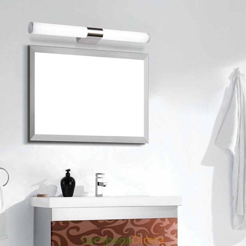 Espelho de luz de aço inoxidável moderno lâmpada de parede luzes de banheiro arandela