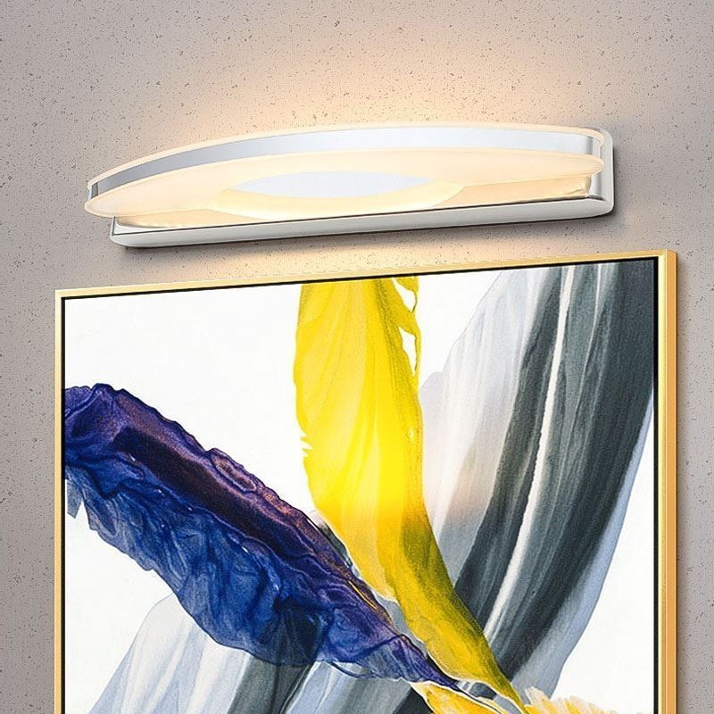Luminária de parede moderna para espelho Iluminação de banheiro Aço inoxidável
