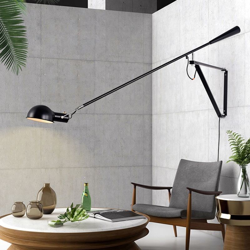 Luminária de parede com braço de balanço simples, luminária de cabeceira para leitura