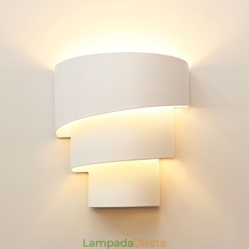 Luminária de parede moderna minimalista em espiral para bolo, luminária de cabeceira
