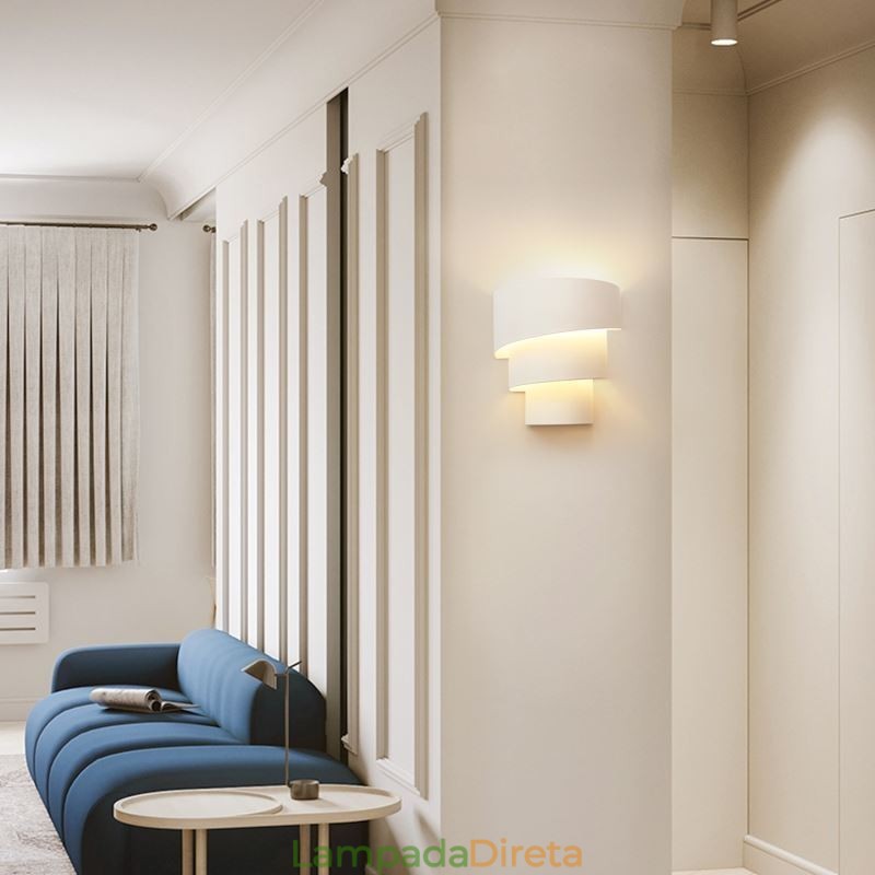 Luminária de parede moderna minimalista em espiral para bolo, luminária de cabeceira
