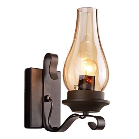 Luminária de parede vintage de ferro forjado com iluminação de arandela de luz única Luminária de parede vintage de ferro forjado com iluminação de arandela de luz única