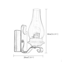 Luminária de parede vintage de ferro forjado com iluminação de arandela de luz única