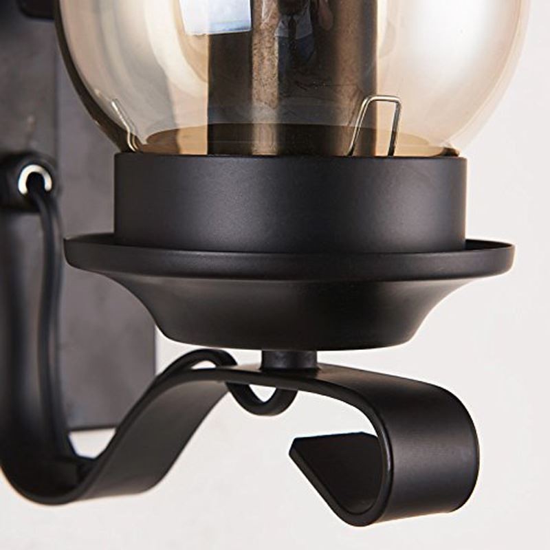 Luminária de parede vintage de ferro forjado com iluminação de arandela de luz única