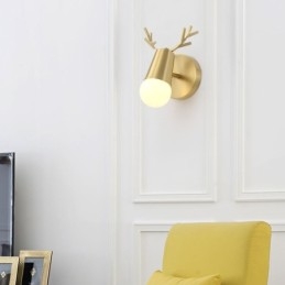 Luminária de parede de latão nórdico com espelho e luz frontal
