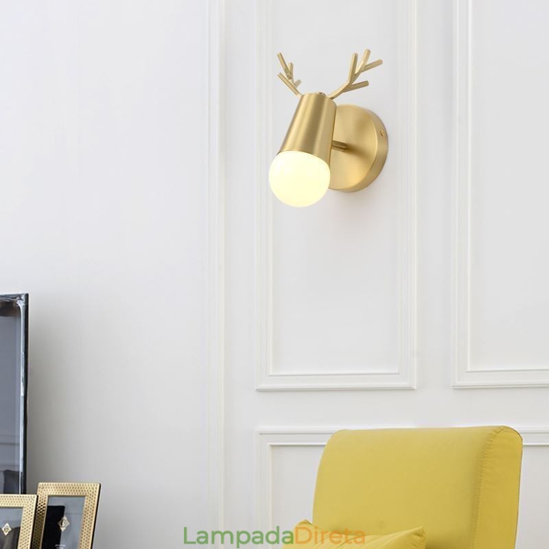 Luminária de parede de latão nórdico com espelho e luz frontal