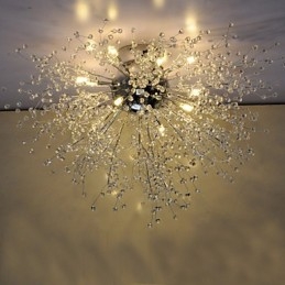 Globo de fogos de artifício moderno AcrChrome Metal Flush Mount GDNS