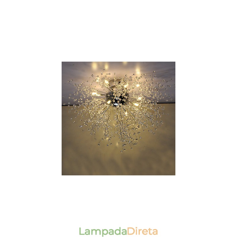 Globo de fogos de artifício moderno AcrChrome Metal Flush Mount GDNS