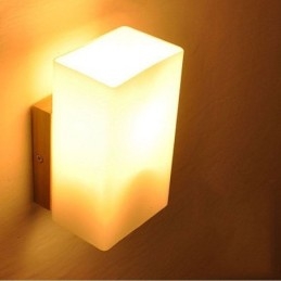 Luminária de parede nórdica de madeira abajur de vidro arandela luz