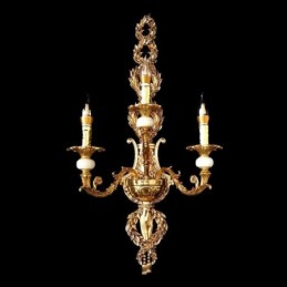 Luminária de parede europeia Luxuosa luminária de parede de pétala Jade Decoração Lâmpada Iluminação de cabeceira
