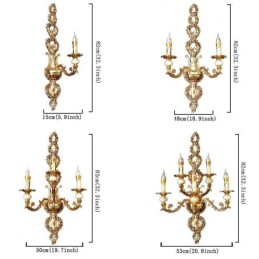Luminária de parede europeia Luxuosa luminária de parede de pétala Jade Decoração Lâmpada Iluminação de cabeceira