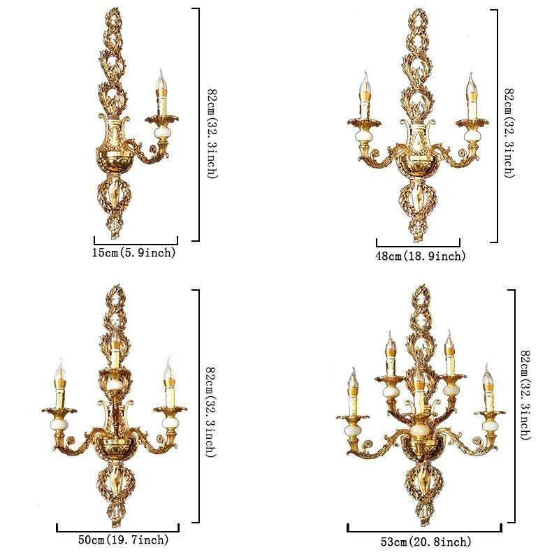 Luminária de parede europeia Luxuosa luminária de parede de pétala Jade Decoração Lâmpada Iluminação de cabeceira