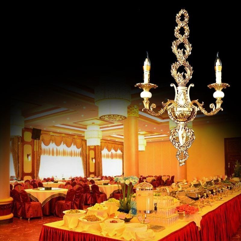 Luminária de parede europeia Luxuosa luminária de parede de pétala Jade Decoração Lâmpada Iluminação de cabeceira