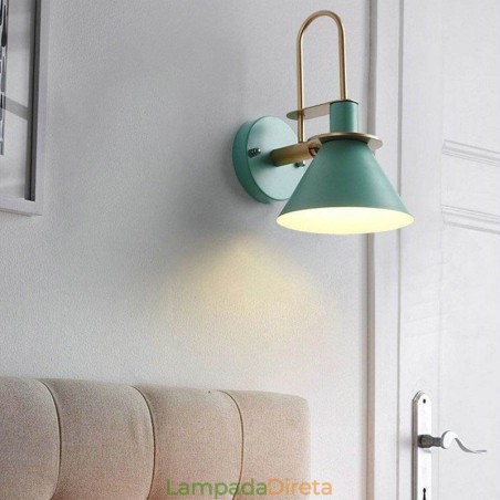 Luminária de parede nórdica estilo Makron Luminária de parede criativa com espelho frontal Luminária de parede nórdica estilo Makron Luminária de parede criativa com espelho frontal