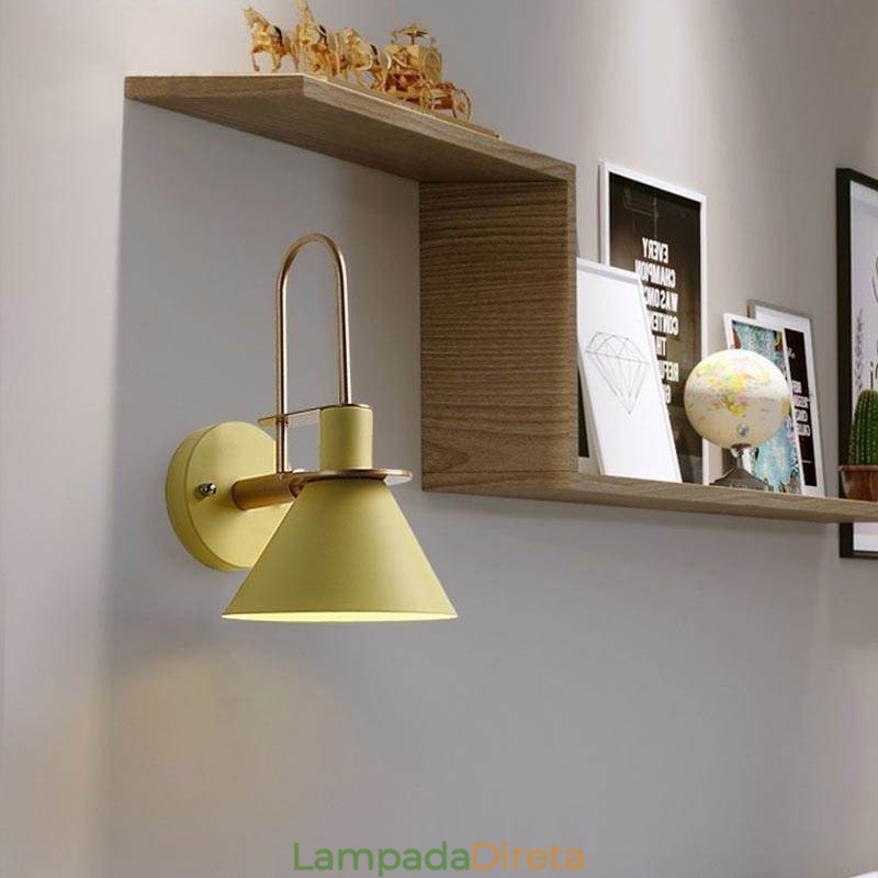 Luminária de parede nórdica estilo Makron Luminária de parede criativa com espelho frontal