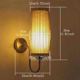 Cintura Tambor Design Luz de Parede Criativo Bambu Parede Sconce Cabeceira Escadas Iluminação Rural