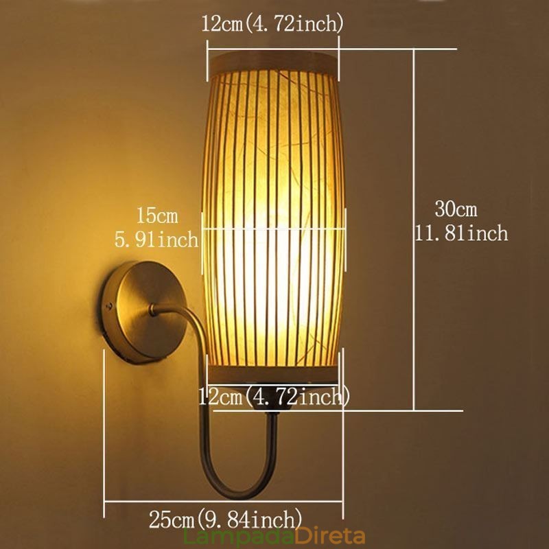 Cintura Tambor Design Luz de Parede Criativo Bambu Parede Sconce Cabeceira Escadas Iluminação Rural