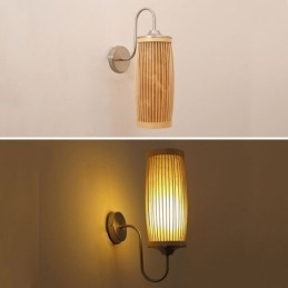 Cintura Tambor Design Luz de Parede Criativo Bambu Parede Sconce Cabeceira Escadas Iluminação Rural