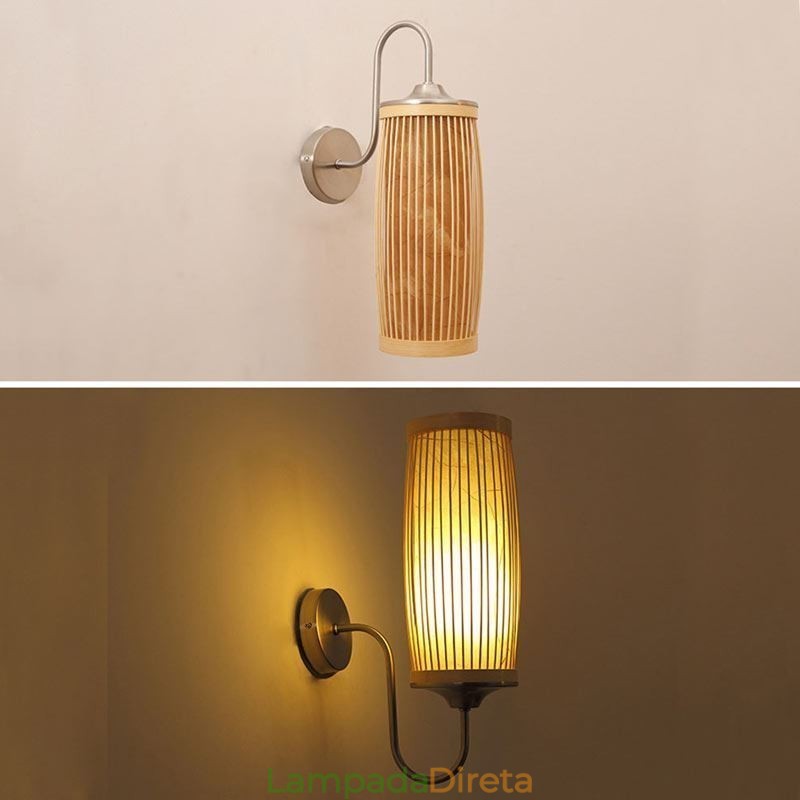 Cintura Tambor Design Luz de Parede Criativo Bambu Parede Sconce Cabeceira Escadas Iluminação Rural