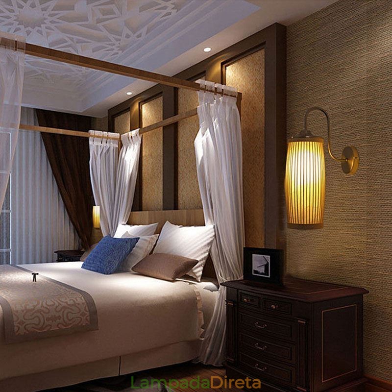 Cintura Tambor Design Luz de Parede Criativo Bambu Parede Sconce Cabeceira Escadas Iluminação Rural