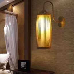 Cintura Tambor Design Luz de Parede Criativo Bambu Parede Sconce Cabeceira Escadas Iluminação Rural