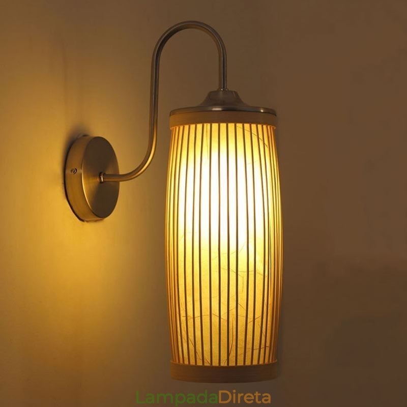 Cintura Tambor Design Luz de Parede Criativo Bambu Parede Sconce Cabeceira Escadas Iluminação Rural