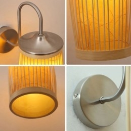 Cintura Tambor Design Luz de Parede Criativo Bambu Parede Sconce Cabeceira Escadas Iluminação Rural