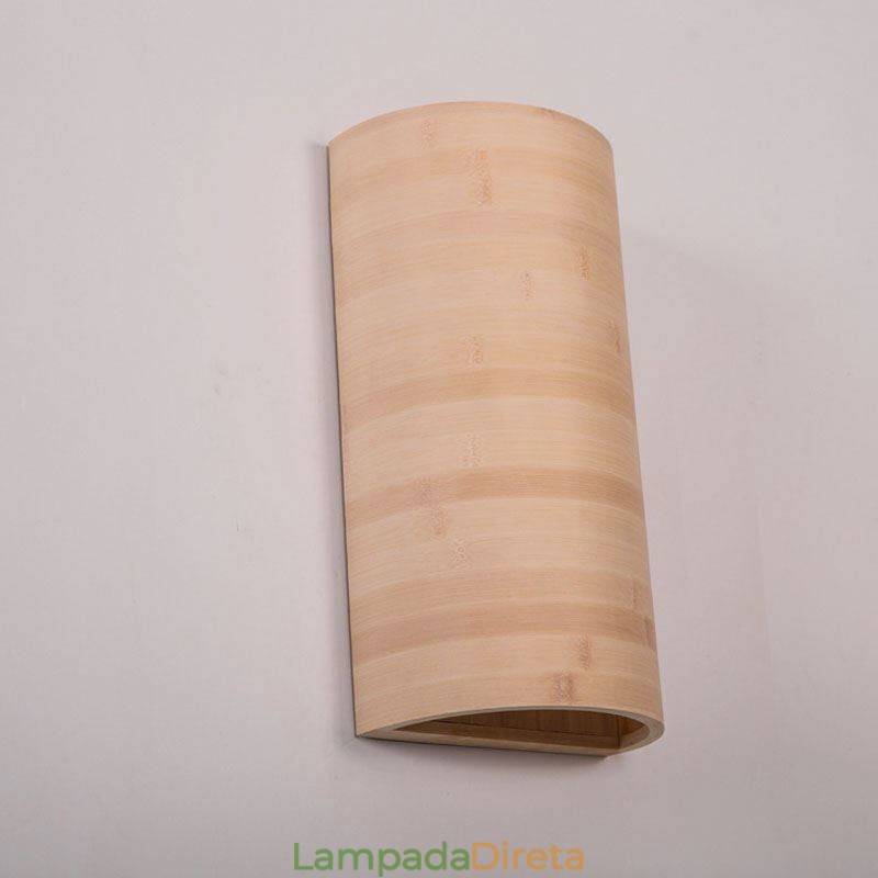 Luminária de parede de bambu japonesa, arandela de parede semicircular simples, iluminação de cabeceira