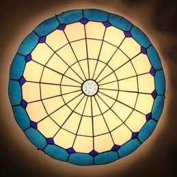 Artes criativas rurais europeias Vitral Absorver luz da lâmpada de cúpula