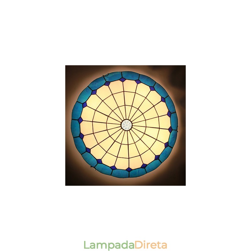 Artes criativas rurais europeias Vitral Absorver luz da lâmpada de cúpula