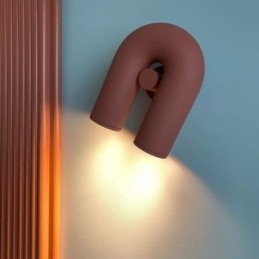 Aplique de parede em forma de U – Luminária de parede criativa minimalista com ângulo reto de noventa graus e abajur giratório
