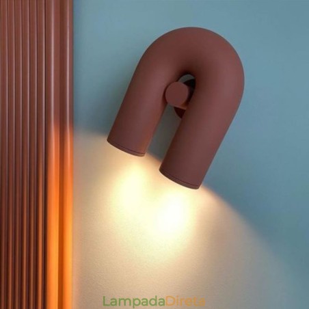 Aplique de parede em forma de U – Luminária de parede criativa minimalista com ângulo reto de noventa graus e abajur giratório Aplique de parede em forma de U – Luminária de parede criativa minimalista com ângulo reto de noventa graus e abajur giratório