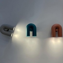 Aplique de parede em forma de U – Luminária de parede criativa minimalista com ângulo reto de noventa graus e abajur giratório
