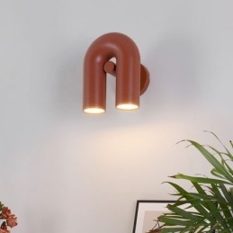 Aplique de parede em forma de U – Luminária de parede criativa minimalista com ângulo reto de noventa graus e abajur giratório