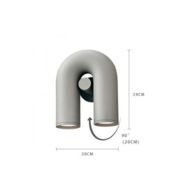 Aplique de parede em forma de U – Luminária de parede criativa minimalista com ângulo reto de noventa graus e abajur giratório