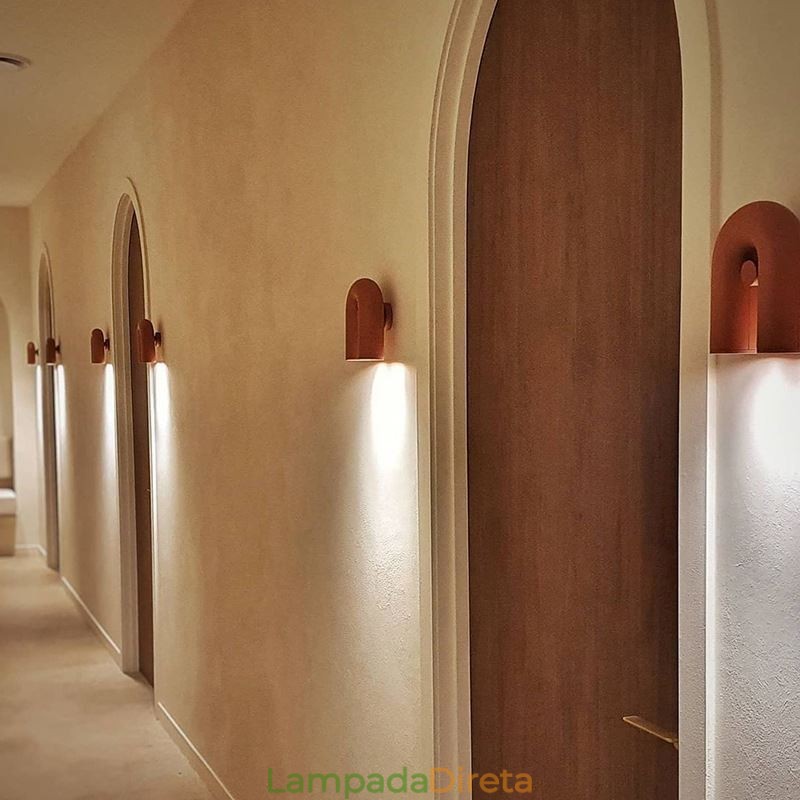 Aplique de parede em forma de U – Luminária de parede criativa minimalista com ângulo reto de noventa graus e abajur giratório