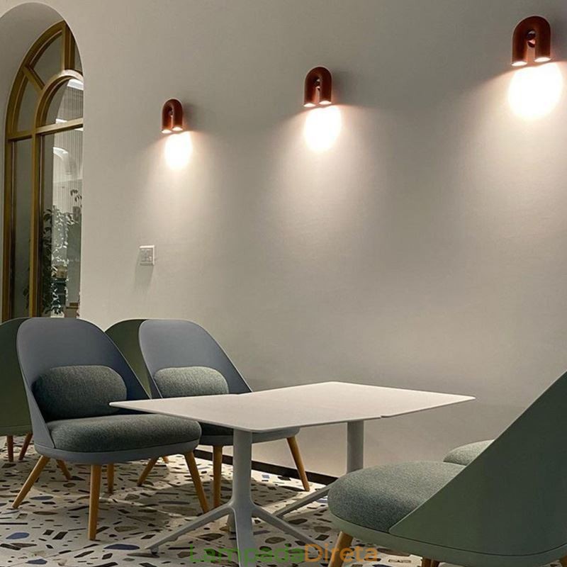 Aplique de parede em forma de U – Luminária de parede criativa minimalista com ângulo reto de noventa graus e abajur giratório