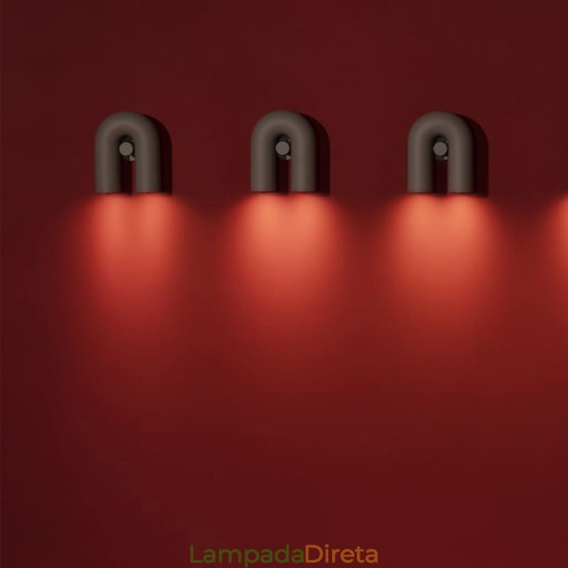 Aplique de parede em forma de U – Luminária de parede criativa minimalista com ângulo reto de noventa graus e abajur giratório