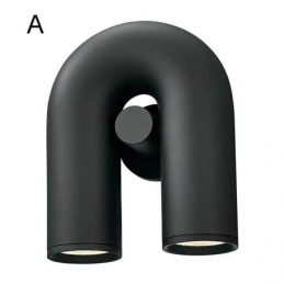 Aplique de parede em forma de U – Luminária de parede criativa minimalista com ângulo reto de noventa graus e abajur giratório