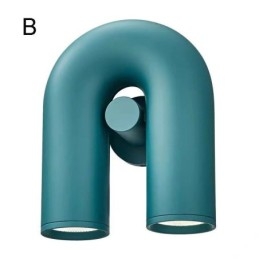 Aplique de parede em forma de U – Luminária de parede criativa minimalista com ângulo reto de noventa graus e abajur giratório