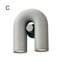 Aplique de parede em forma de U – Luminária de parede criativa minimalista com ângulo reto de noventa graus e abajur giratório