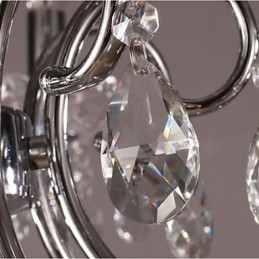 Lustre de cristal cromado clássico tradicional em metal