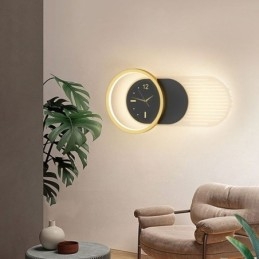 Luminária de parede Moderna Minimalista Acrílico Ferro Forjado Relógio de Parede Luminária de parede