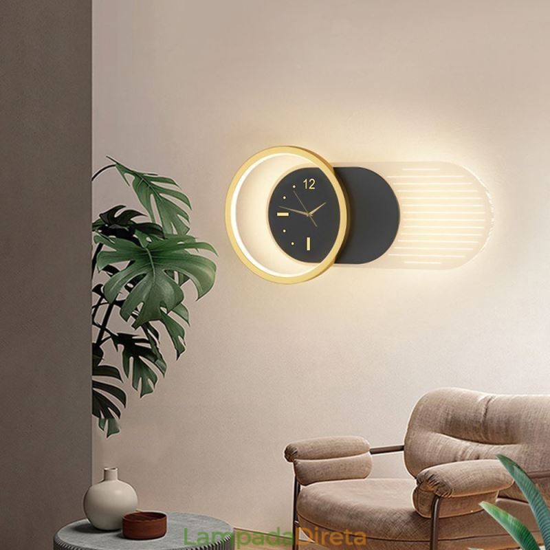 Luminária de parede Moderna Minimalista Acrílico Ferro Forjado Relógio de Parede Luminária de parede