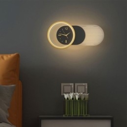 Luminária de parede Moderna Minimalista Acrílico Ferro Forjado Relógio de Parede Luminária de parede