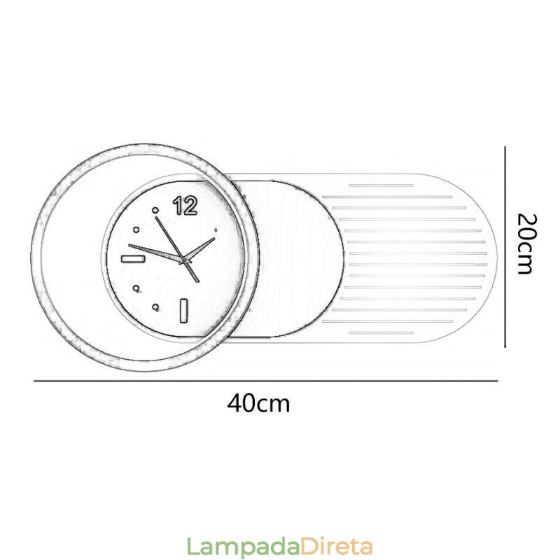 Luminária de parede Moderna Minimalista Acrílico Ferro Forjado Relógio de Parede Luminária de parede