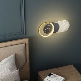 Luminária de parede Moderna Minimalista Acrílico Ferro Forjado Relógio de Parede Luminária de parede