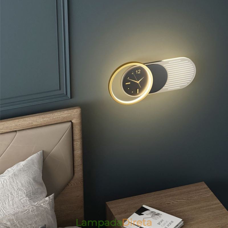 Luminária de parede Moderna Minimalista Acrílico Ferro Forjado Relógio de Parede Luminária de parede