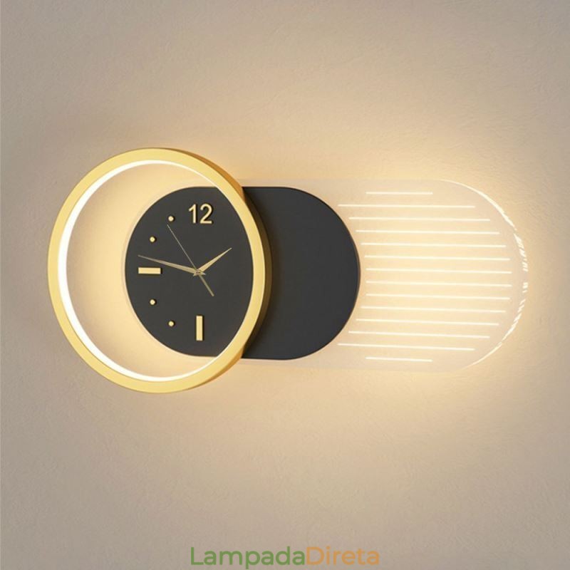 Luminária de parede Moderna Minimalista Acrílico Ferro Forjado Relógio de Parede Luminária de parede